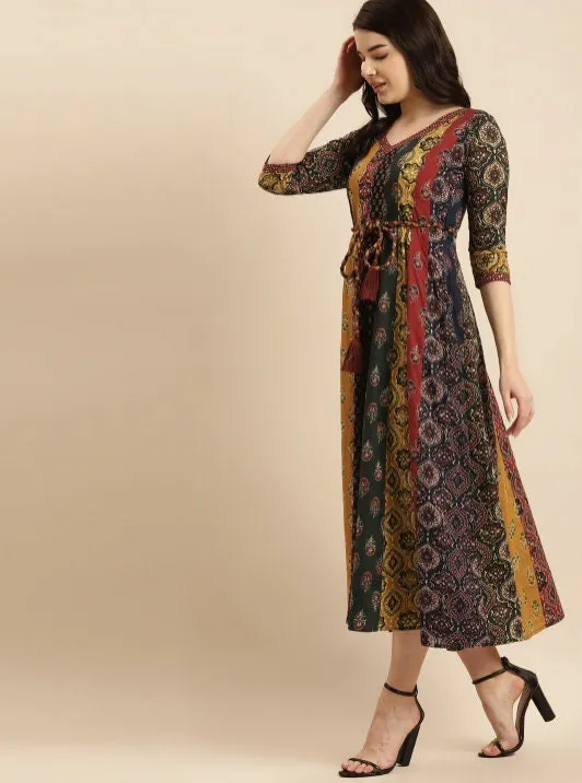 Traditional Print Indian Anarkali Dress
