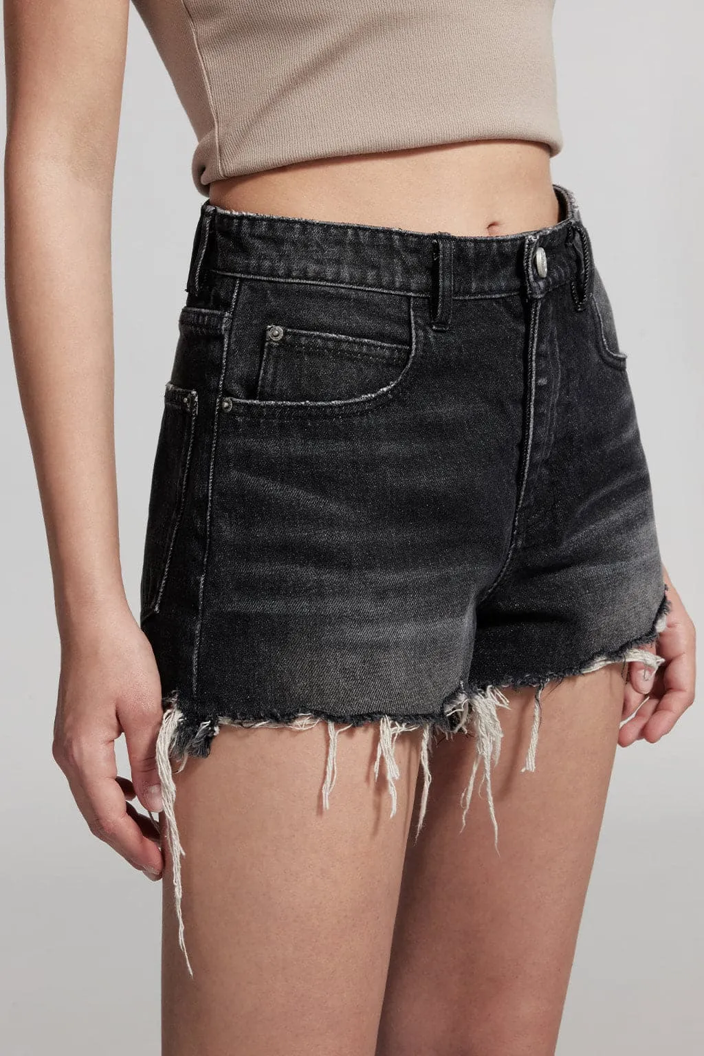Vintage Distressed High Waist Denim Shorts
