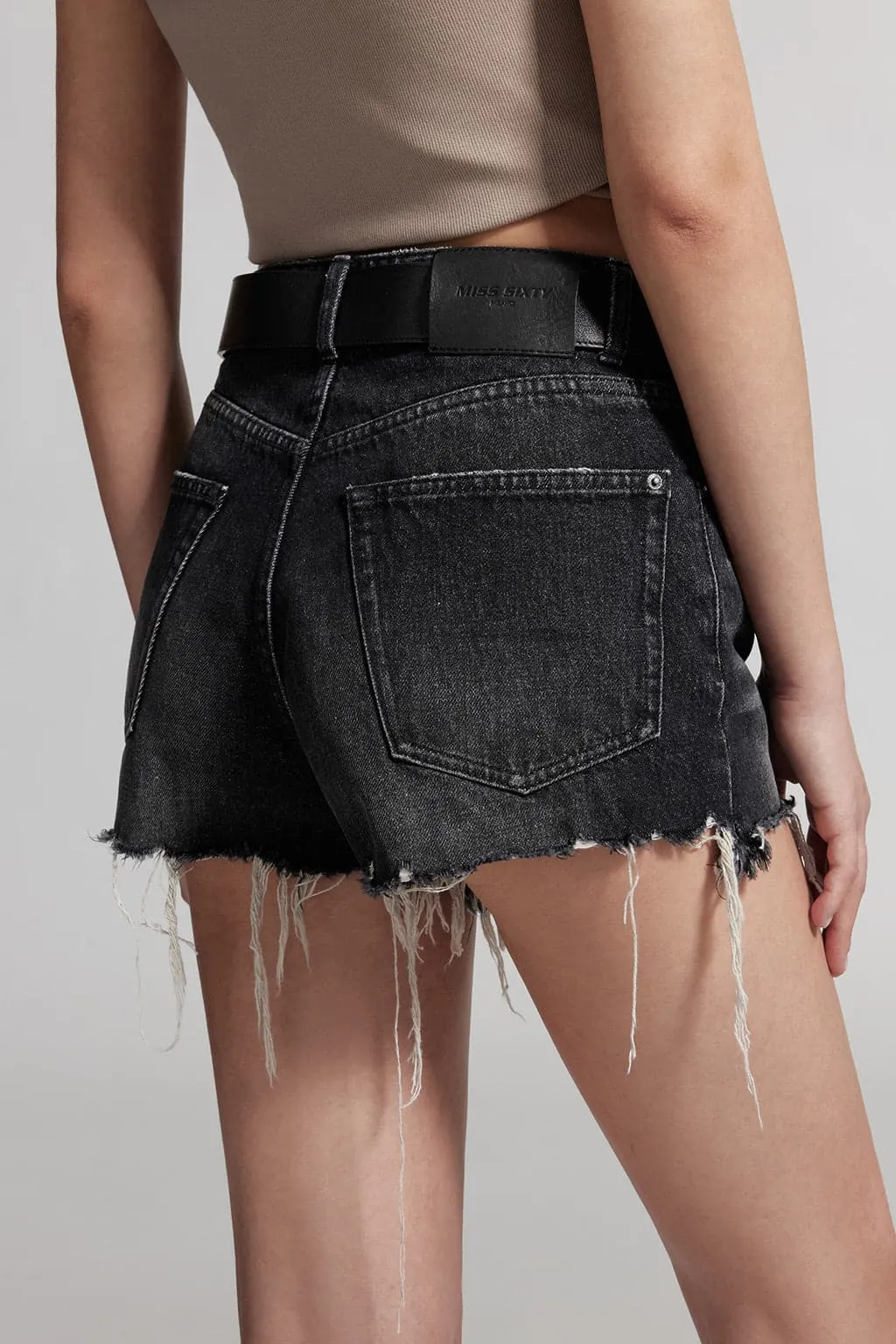 Vintage Distressed High Waist Denim Shorts